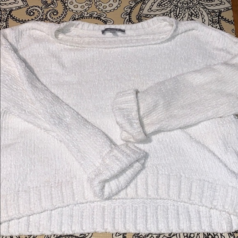 crop top sweater white warm